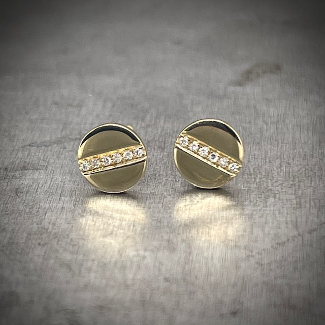 Yellow Gold Diamond Stud Earrings