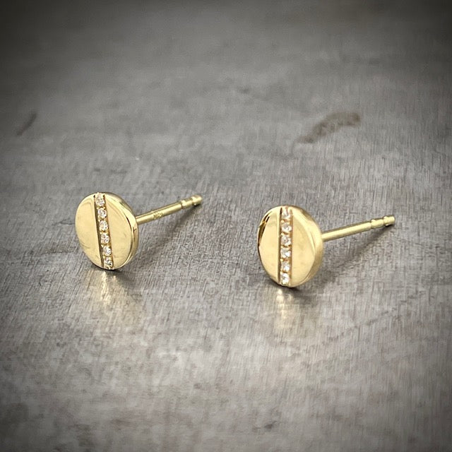 Yellow Gold Diamond Stud Earrings