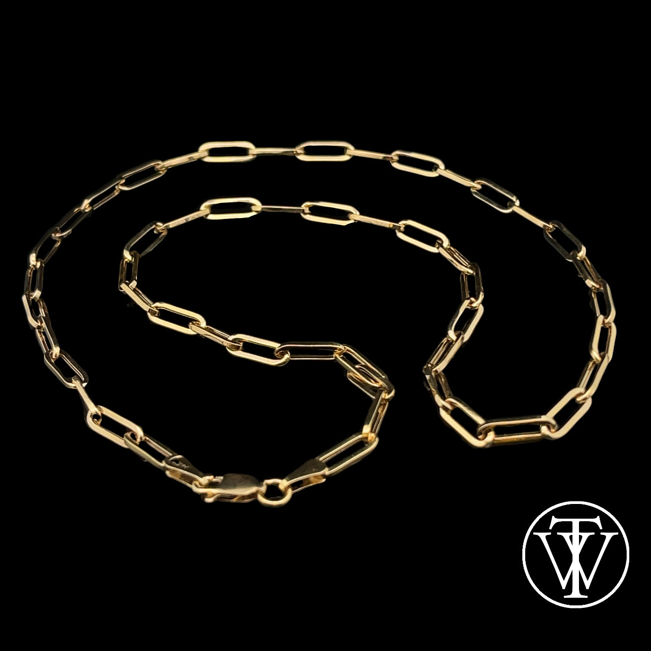 14k Yellow Gold Paperclip Chain Medium