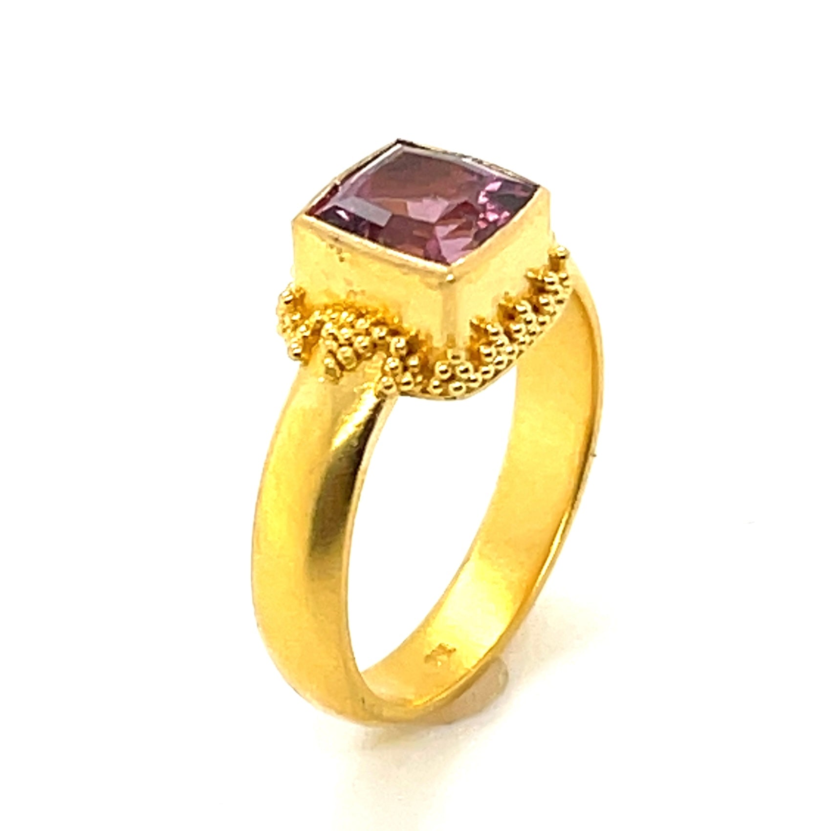 Cushion cut Pink Spinel Ring