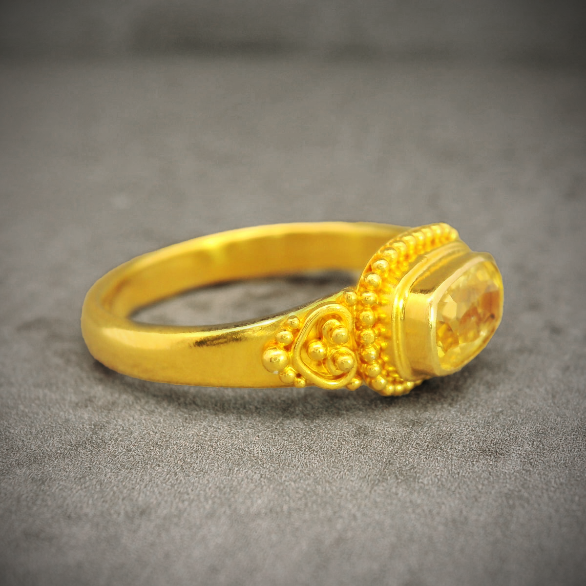 22K Yellow Gold and Yellow Sapphire Ring