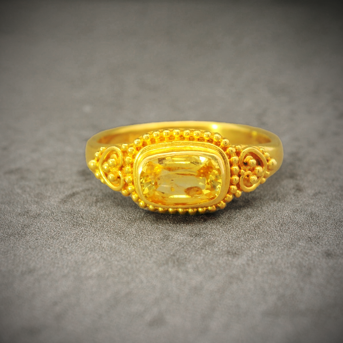 22K Yellow Gold and Yellow Sapphire Ring