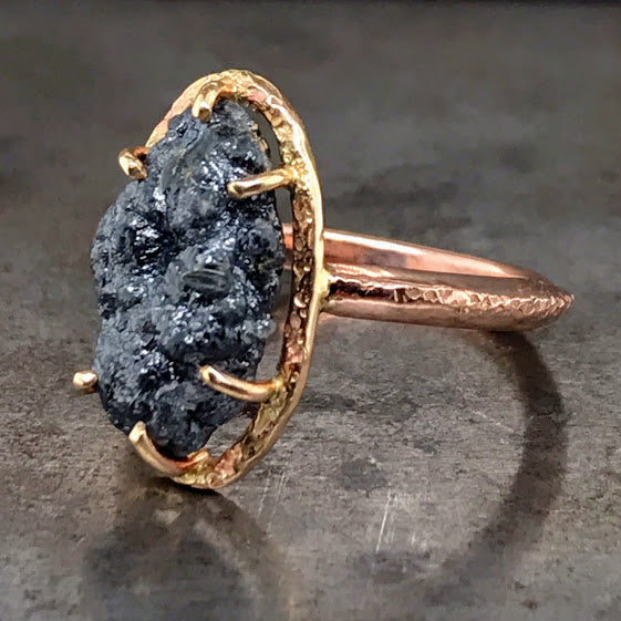 Raw Diamond 14K Rose & Yellow Gold Ring