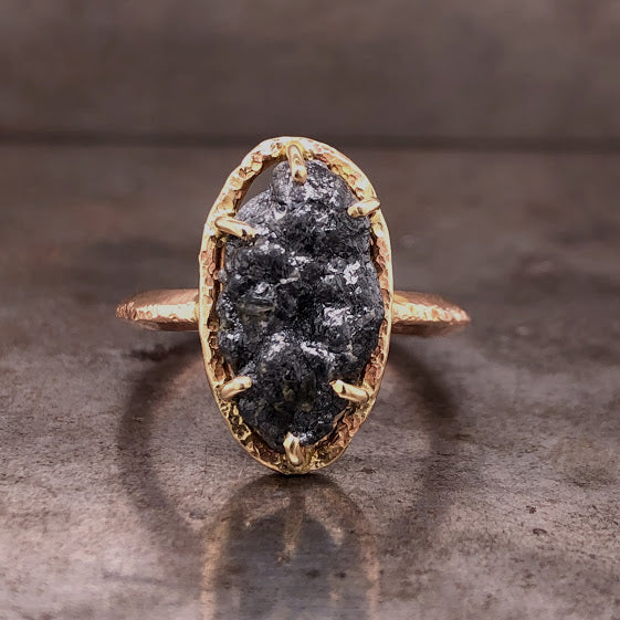 Raw Diamond 14K Rose & Yellow Gold Ring