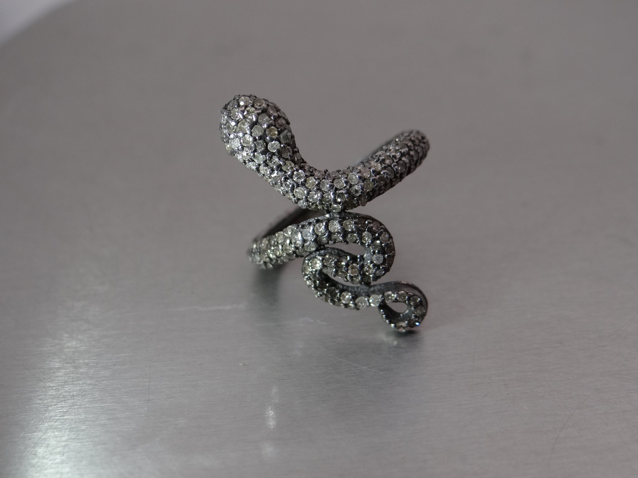 Diamond Encrusted Snake Ring