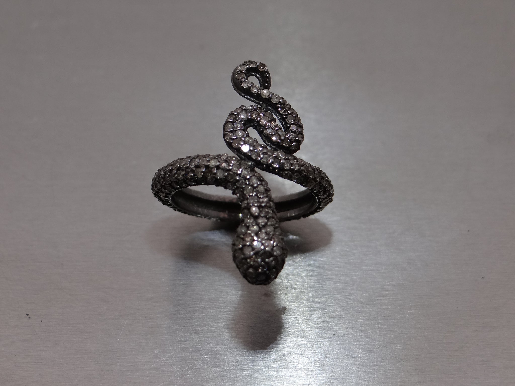 Diamond Encrusted Snake Ring