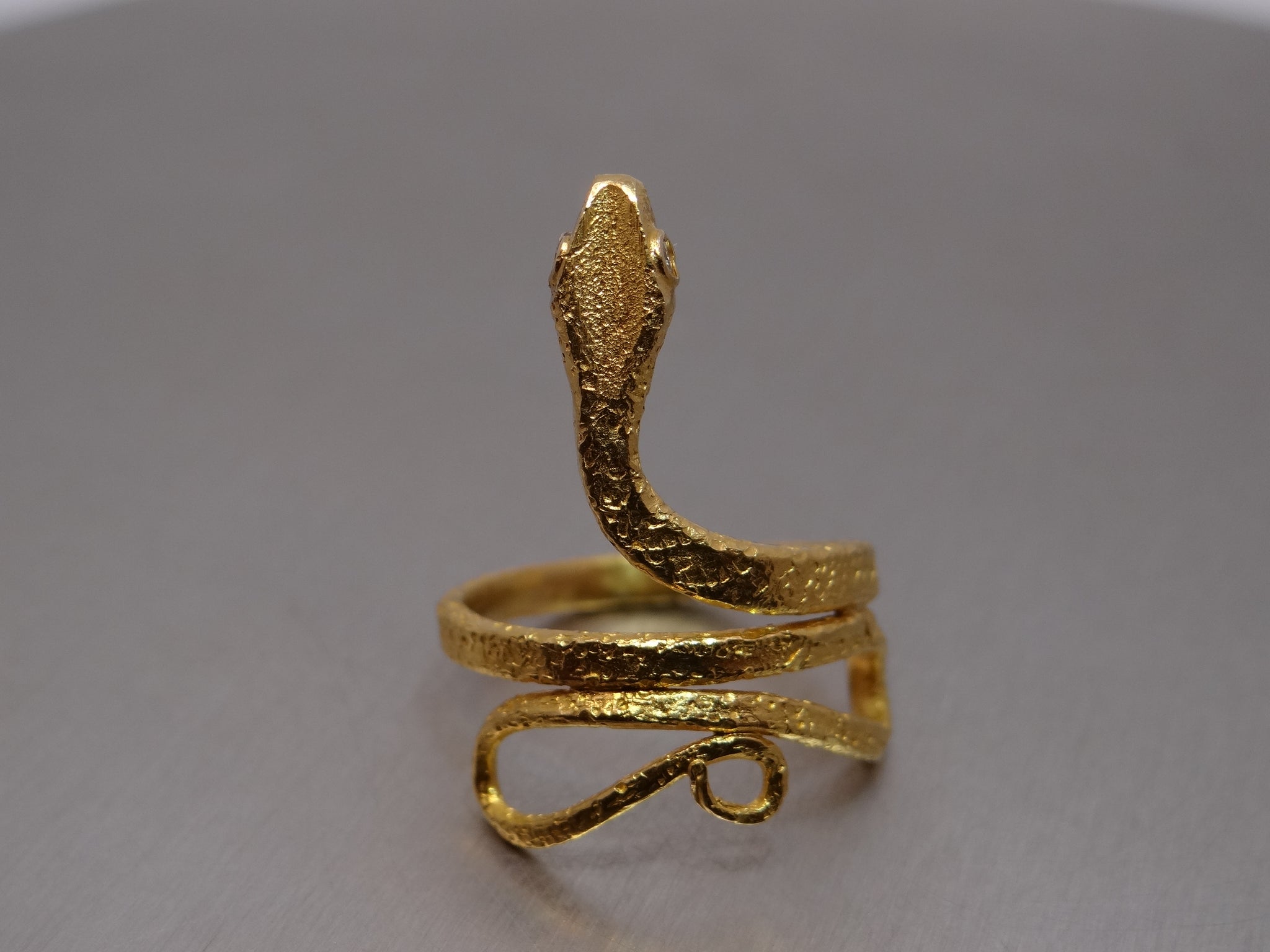 18K Yellow Gold Snake Ring