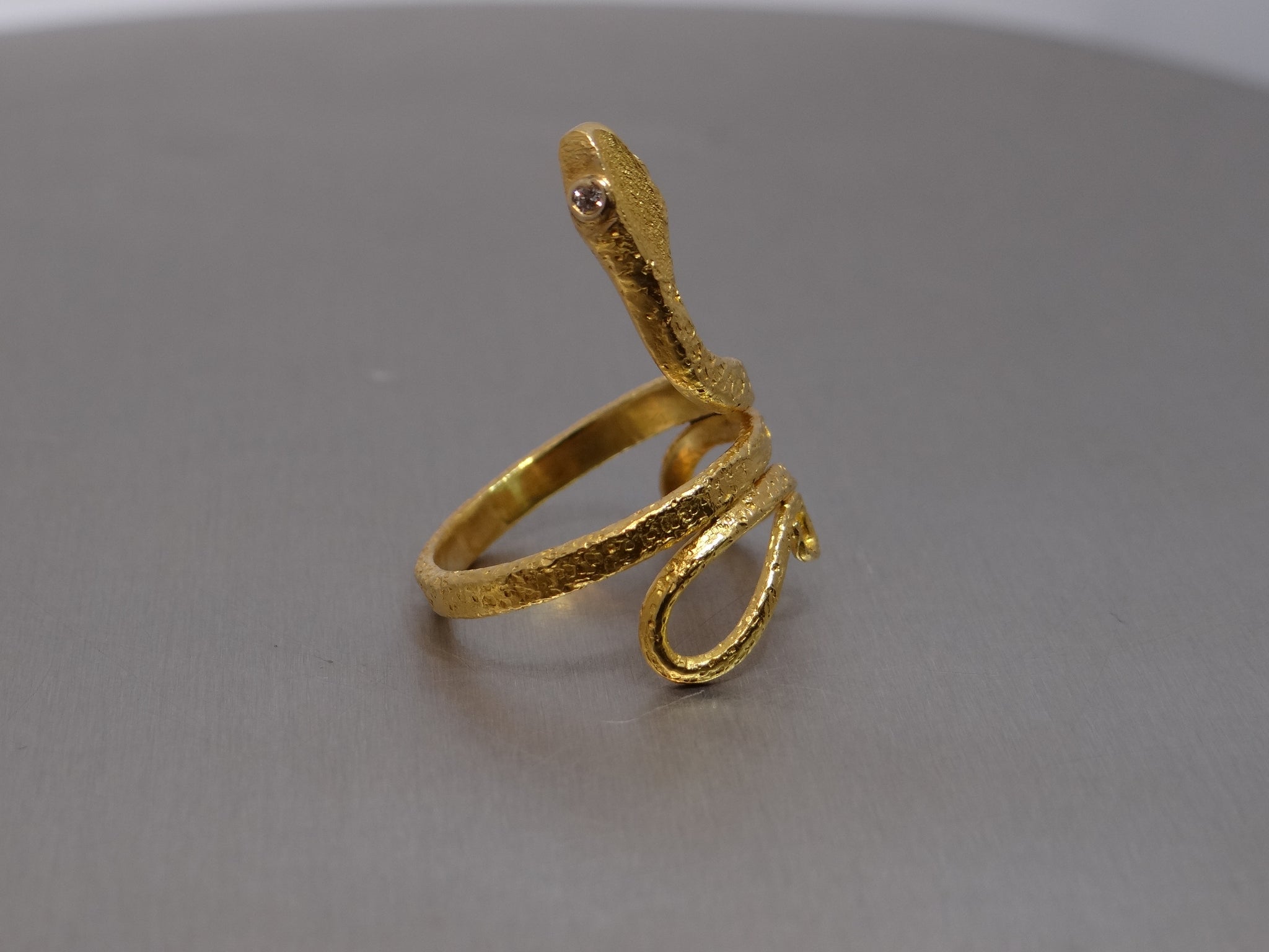 18K Yellow Gold Snake Ring