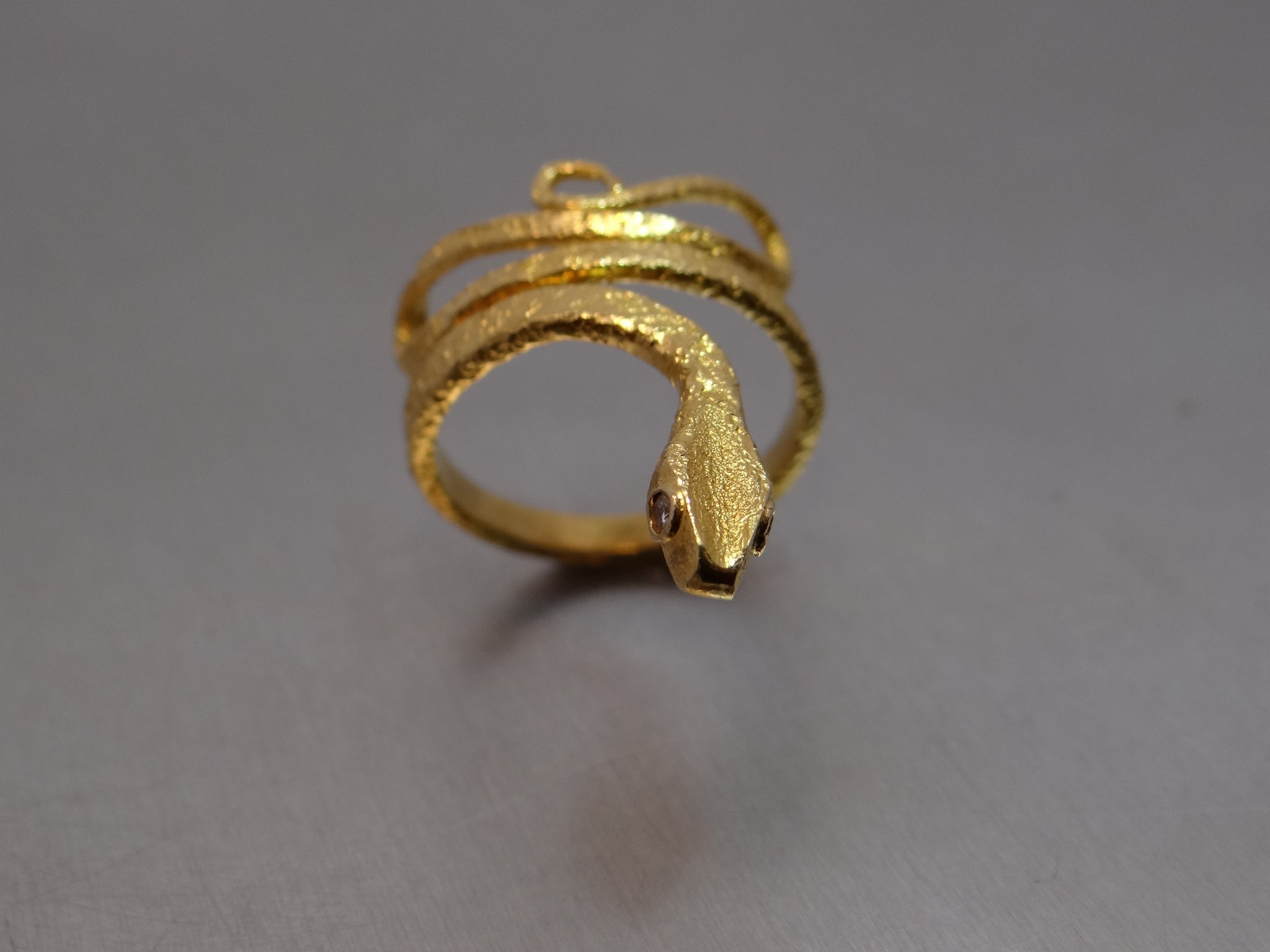 18K Yellow Gold Snake Ring