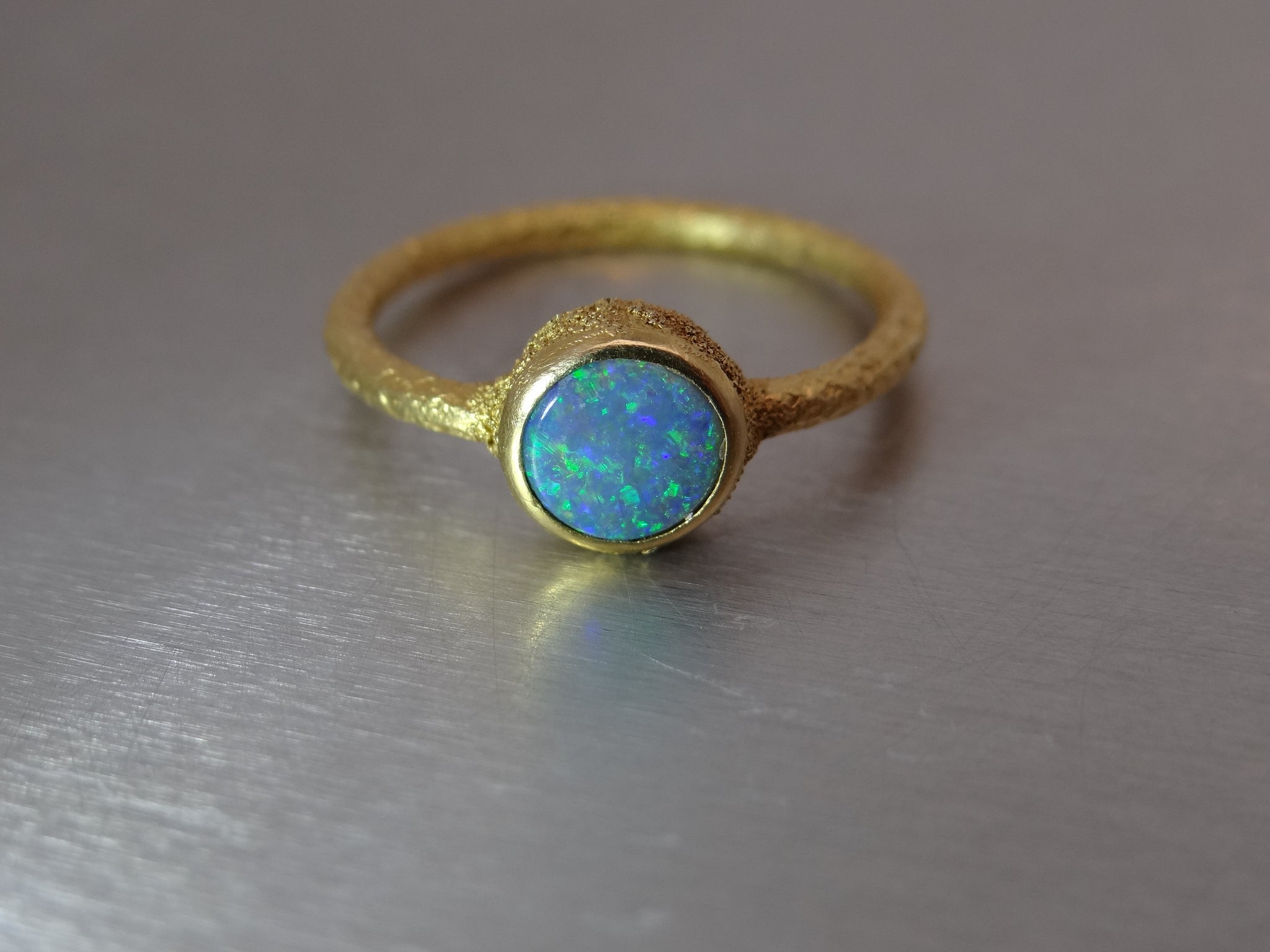 Solitaire Opal Ring