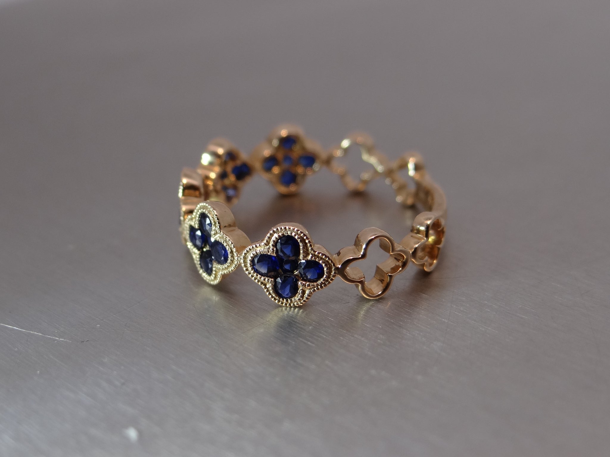 Sapphire Clover Ring