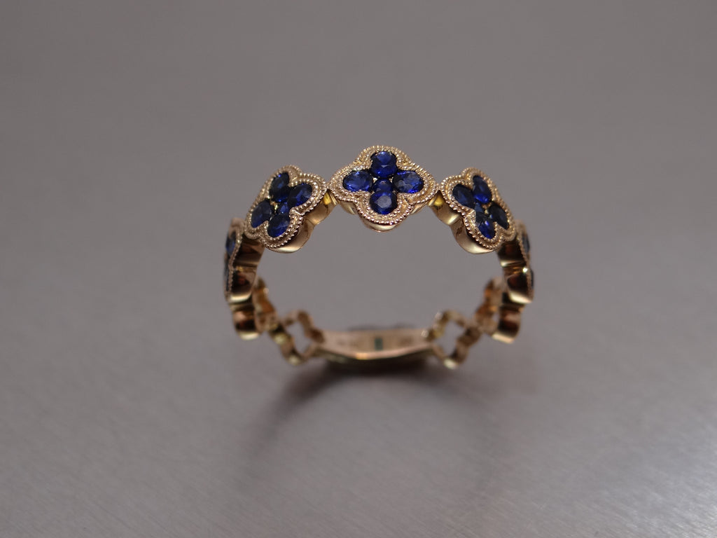 Sapphire Clover Ring