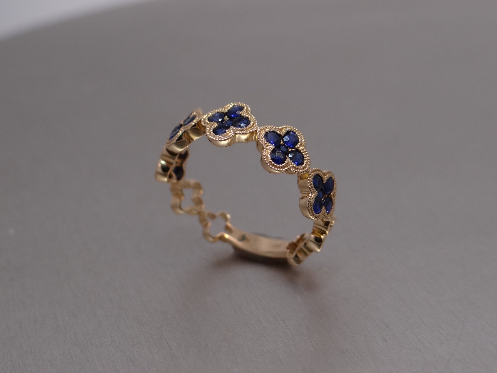 Sapphire Clover Ring