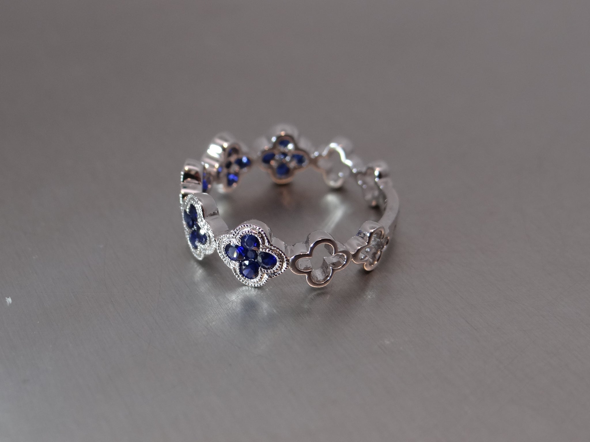 Sapphire Clover Ring