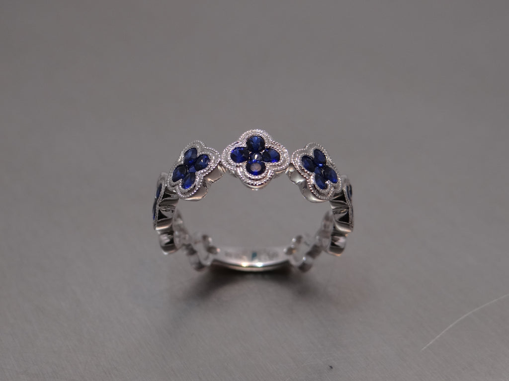 Sapphire Clover Ring
