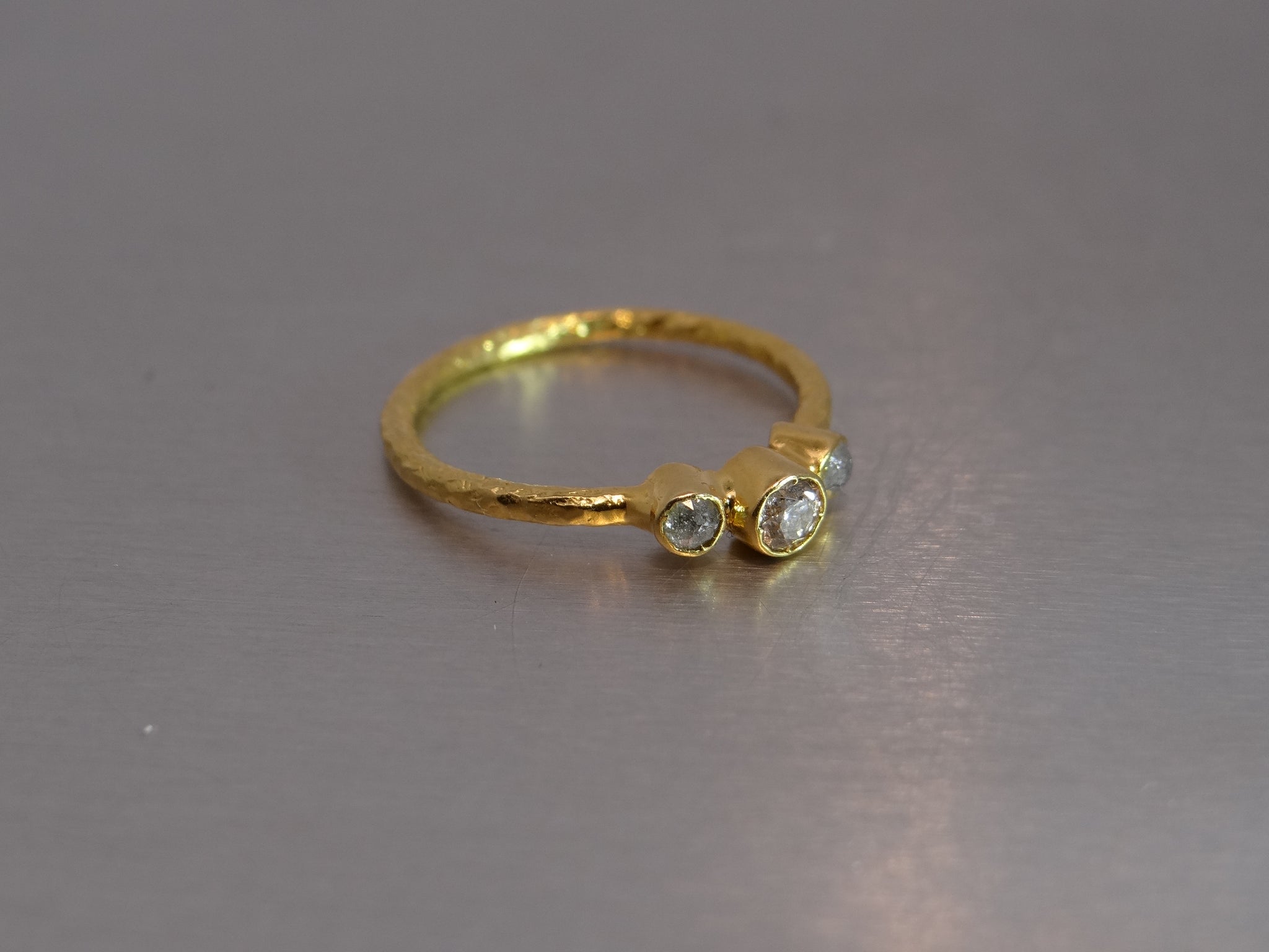 3 Stone Diamond Stackable Ring