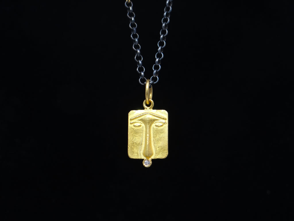 Diamond Accented Face Pendant