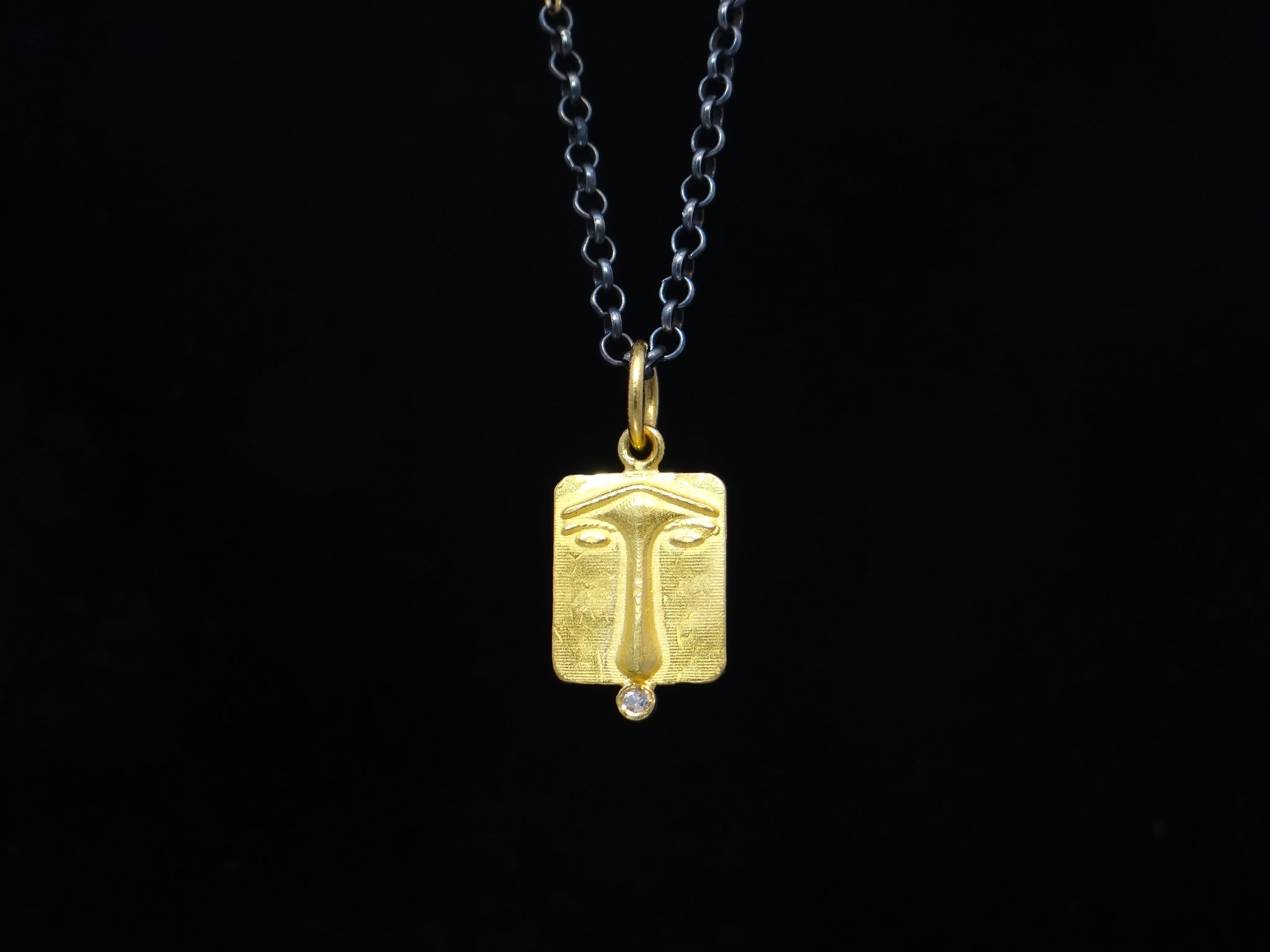 Diamond Accented Face Pendant
