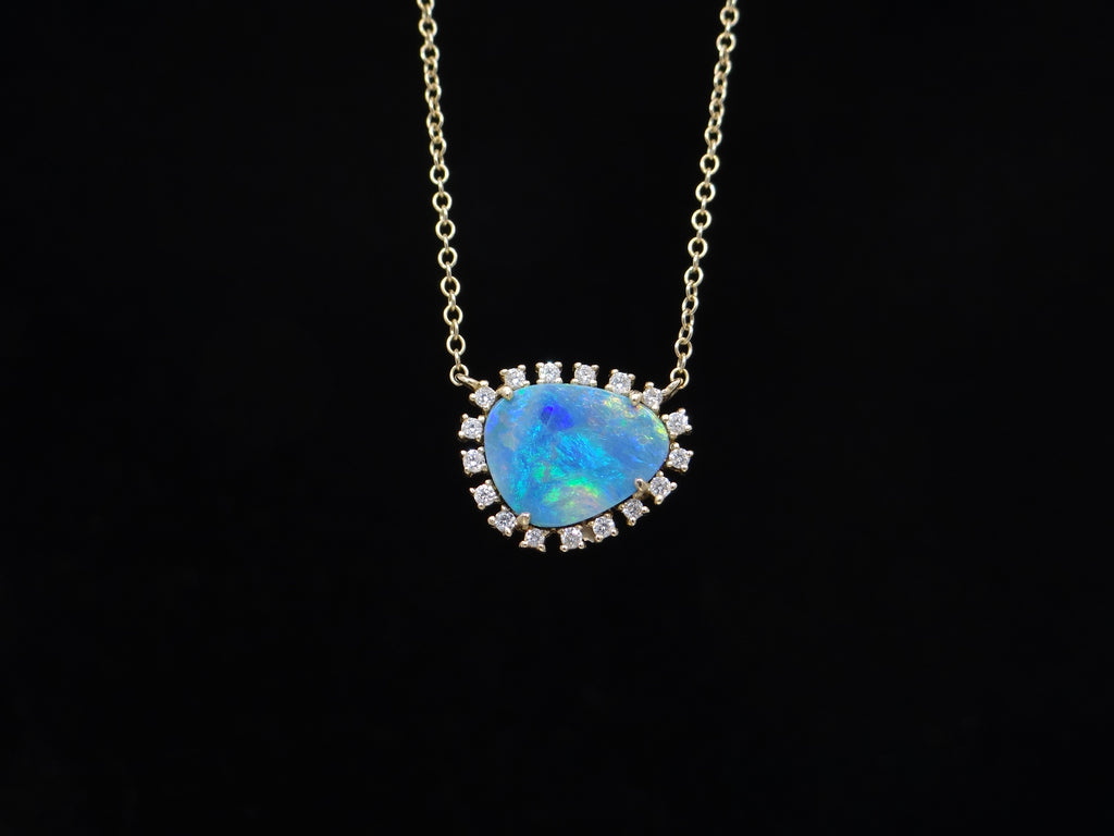 Opal and Diamond Necklace