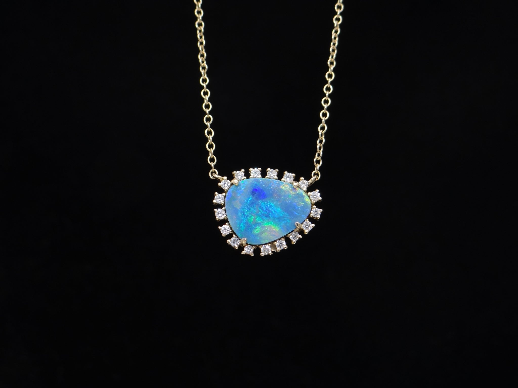 Opal and Diamond Necklace
