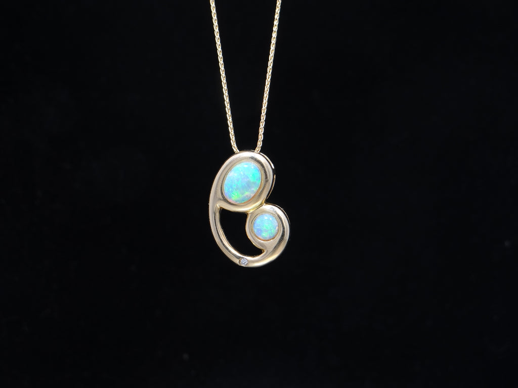 Opal Necklace with Diamond Accent