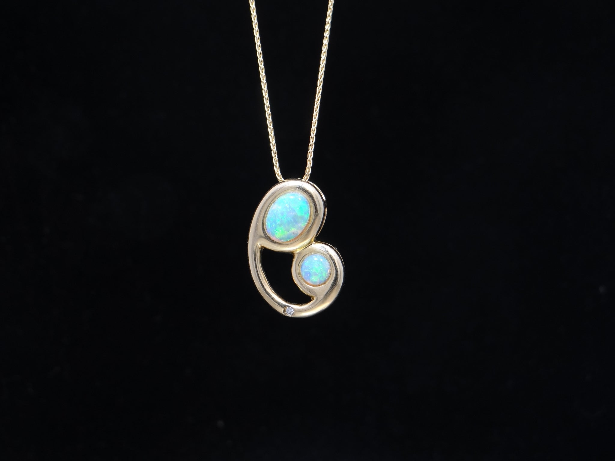 Opal Necklace with Diamond Accent