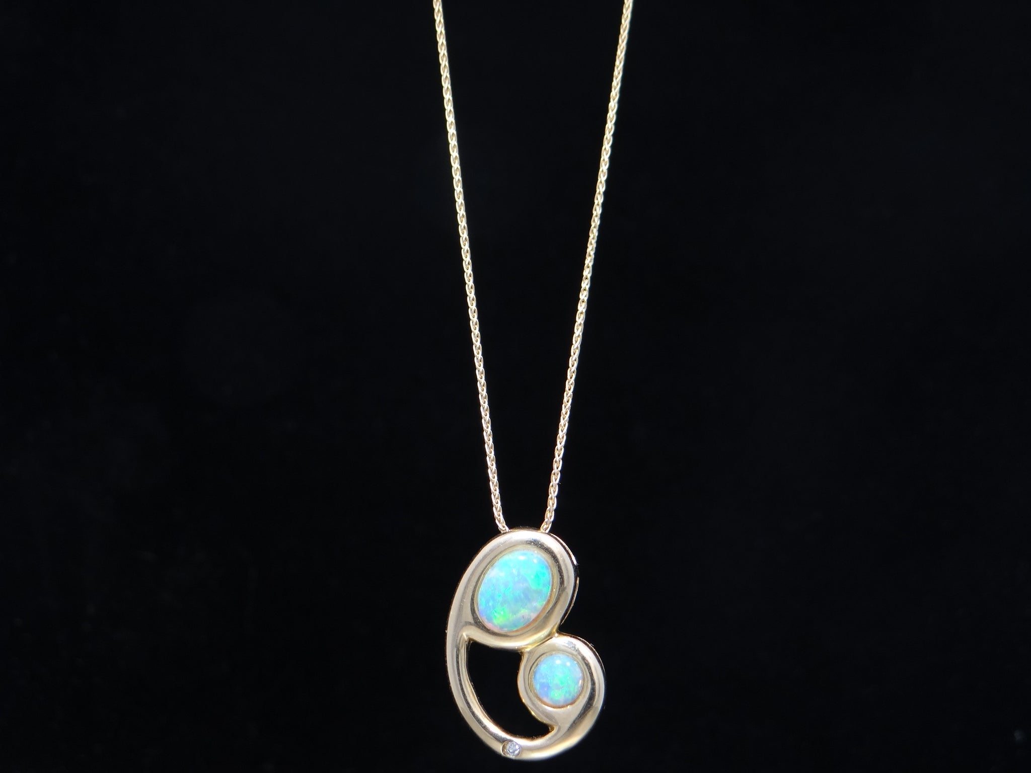 Opal Necklace with Diamond Accent
