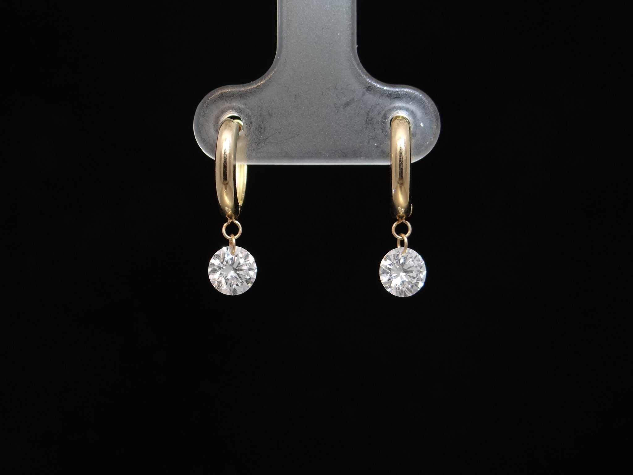Drilled Diamond Earrings
