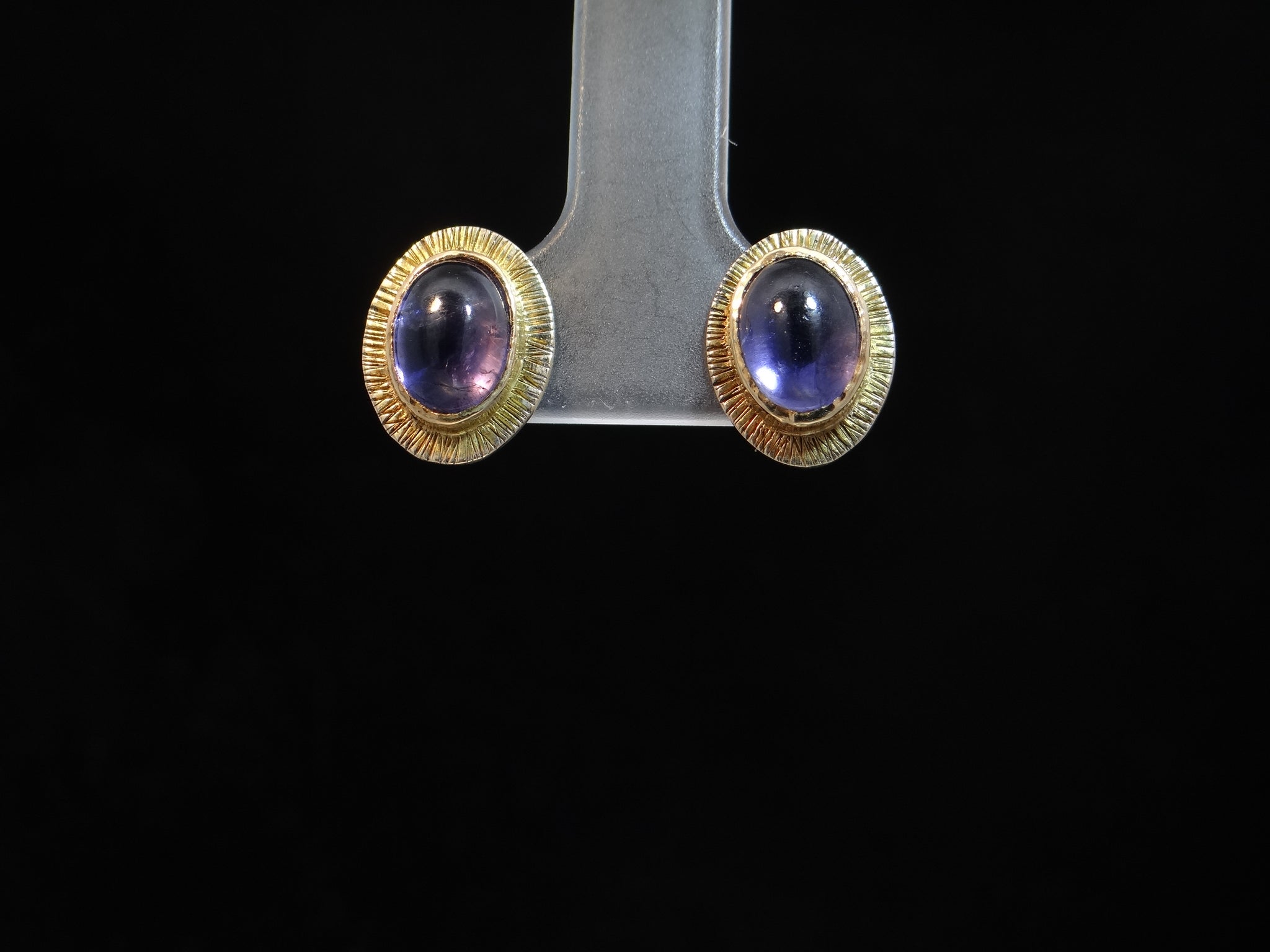 Cabochon Iolite  Studs