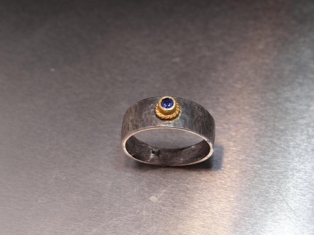 Two Tone Sapphire Ring