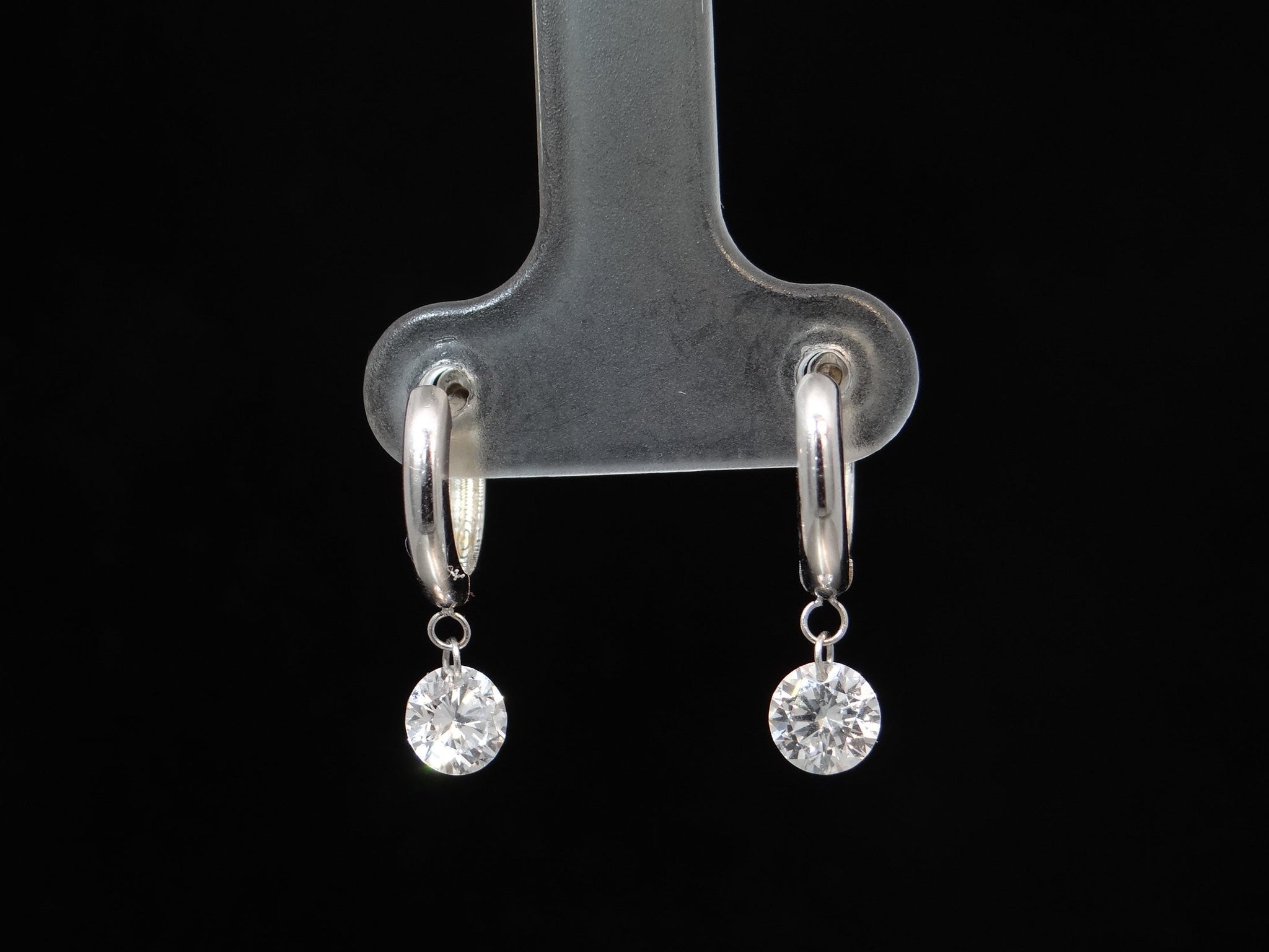 Drilled Diamond Huggie Earrings