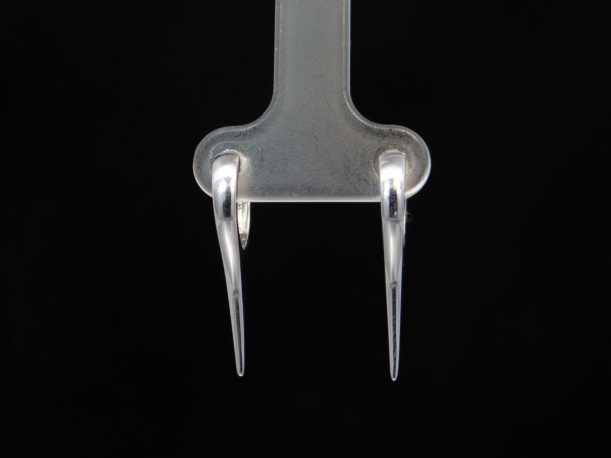 White Gold Huggie Spike Earrings