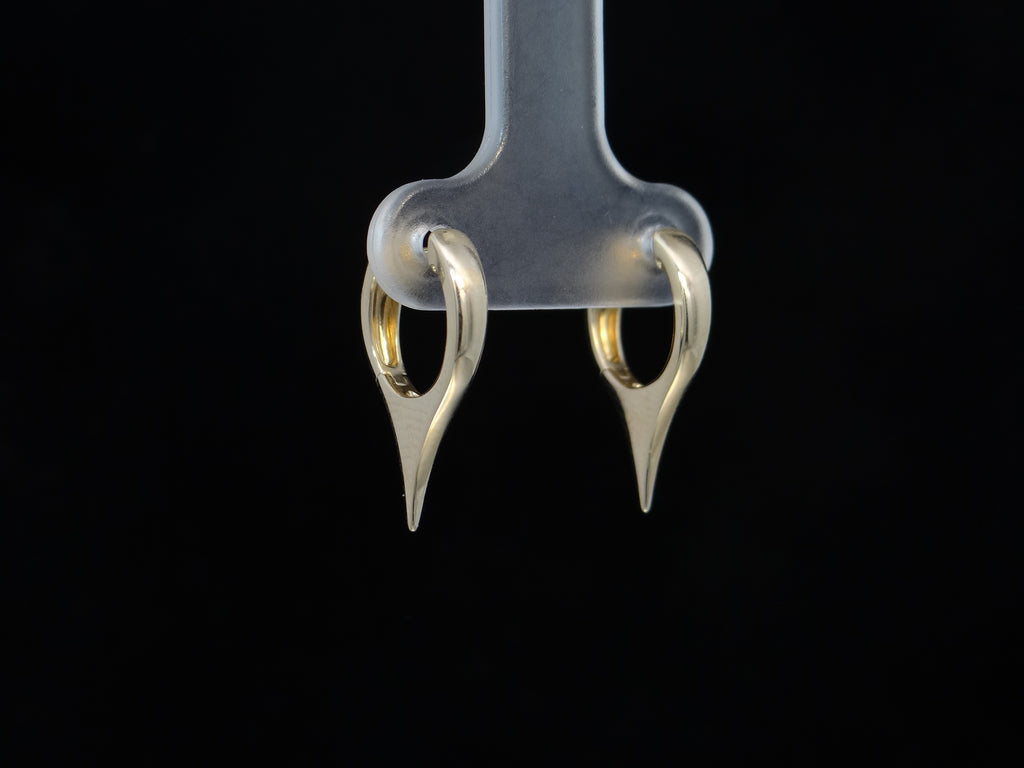 14KY Huggie Spike Earrings