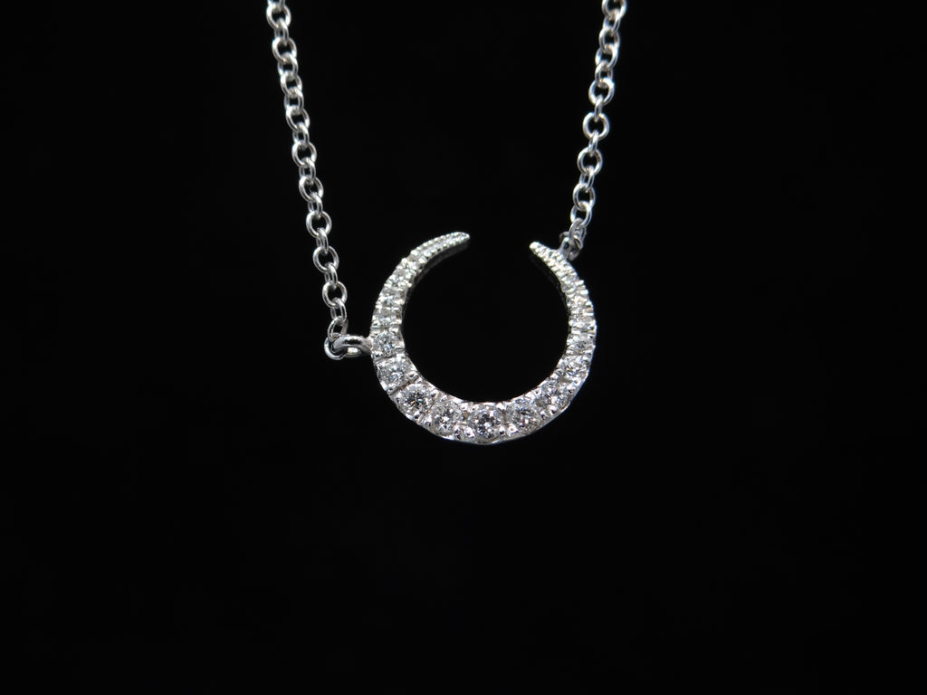 14KW Diamond Moon Necklace