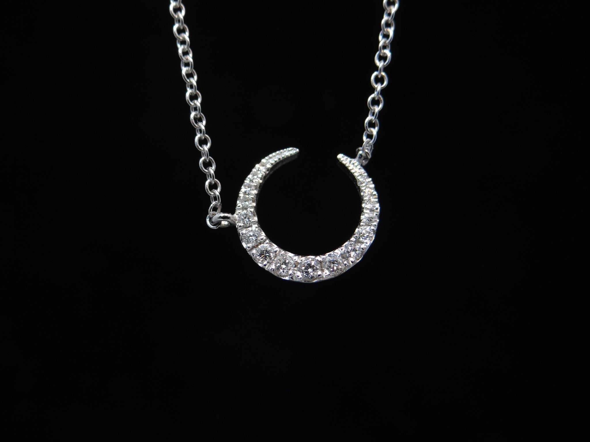 14KW Diamond Moon Necklace