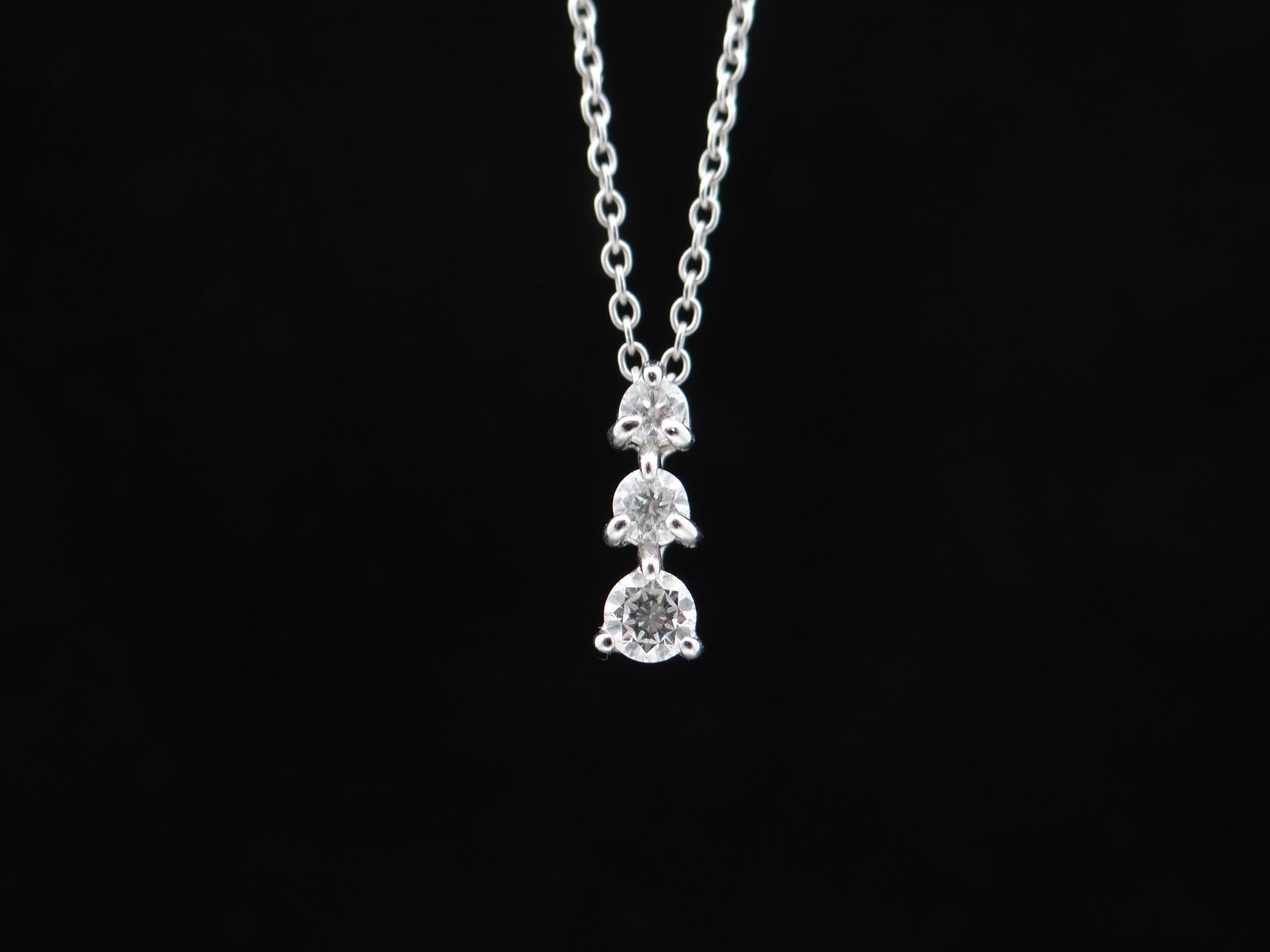 3 Stone Diamond Necklace