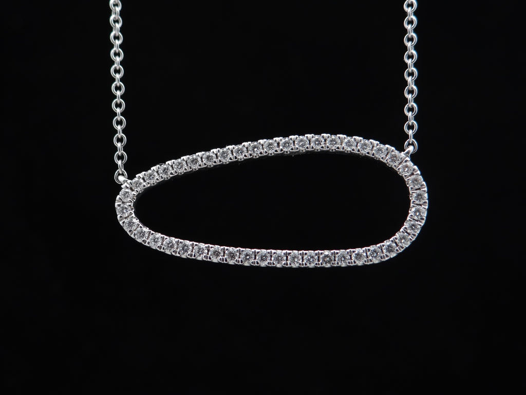 Asymmetrical Elipse Diamond Necklace