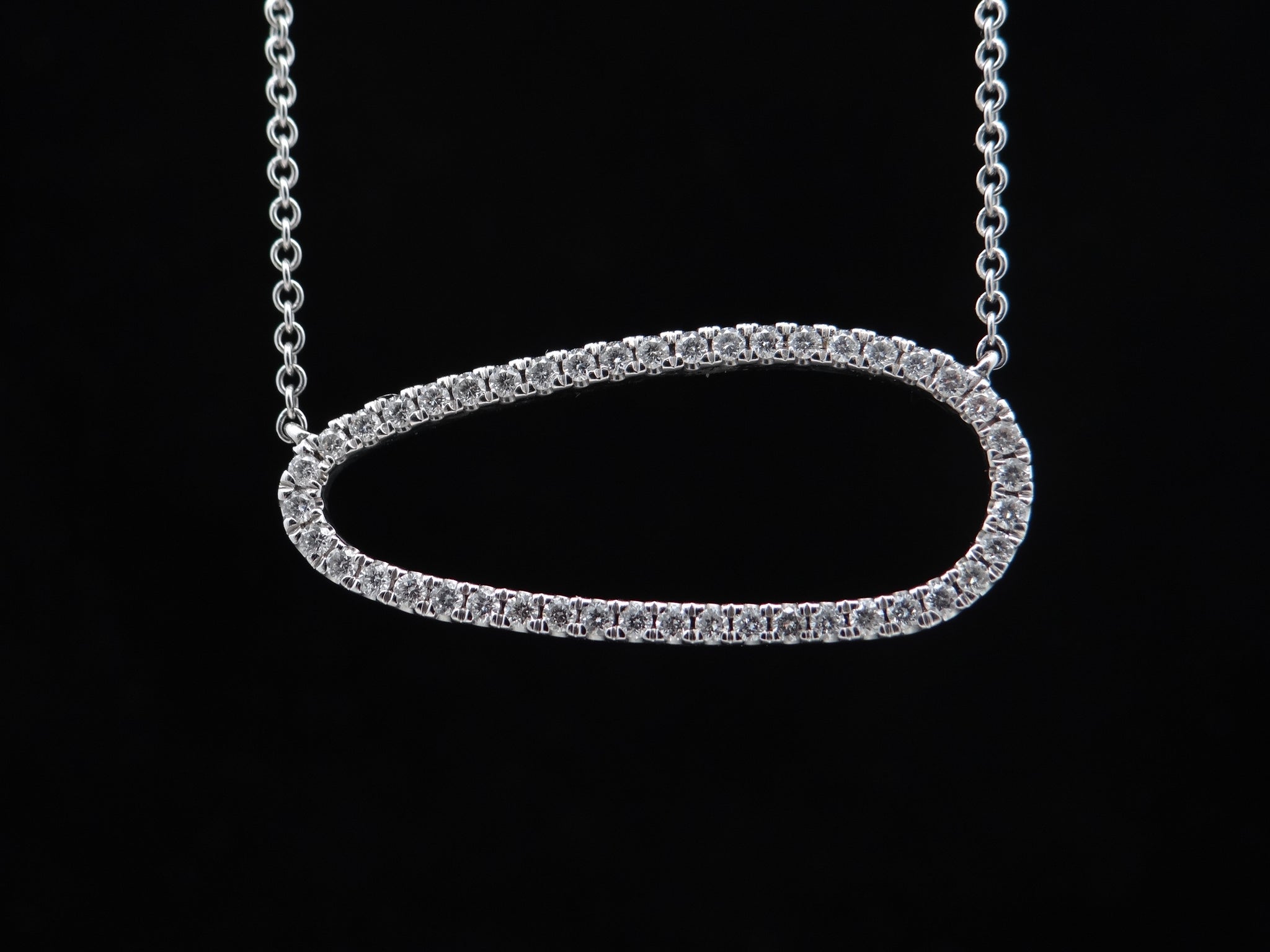 Asymmetrical Elipse Diamond Necklace