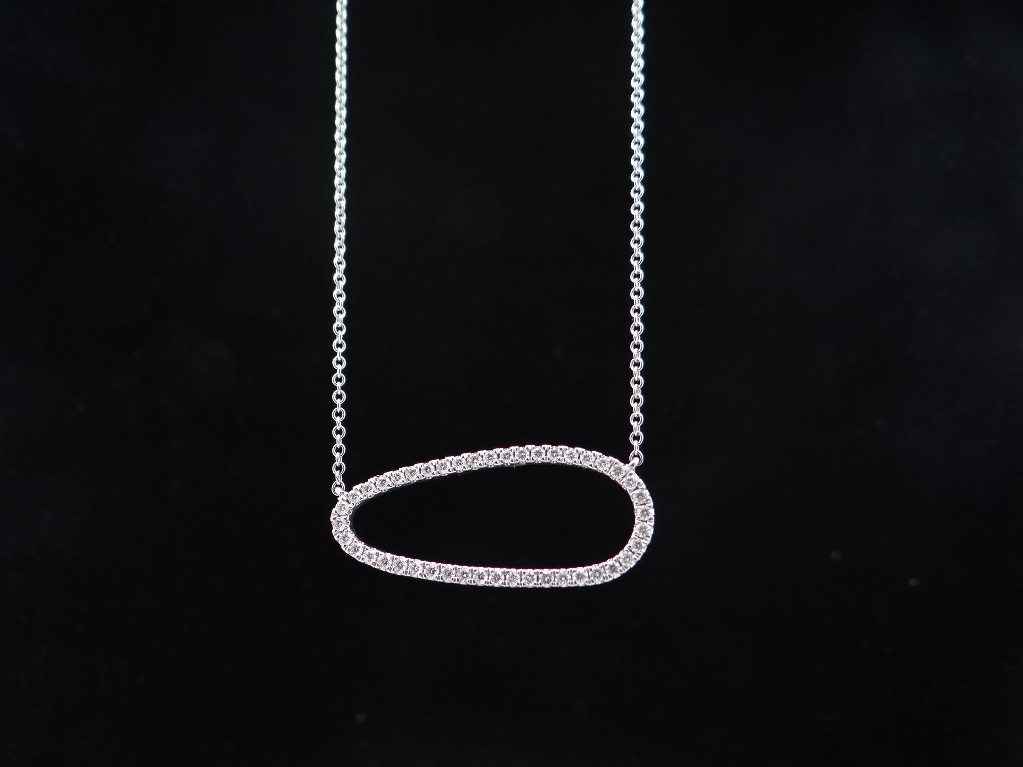 Asymmetrical Elipse Diamond Necklace