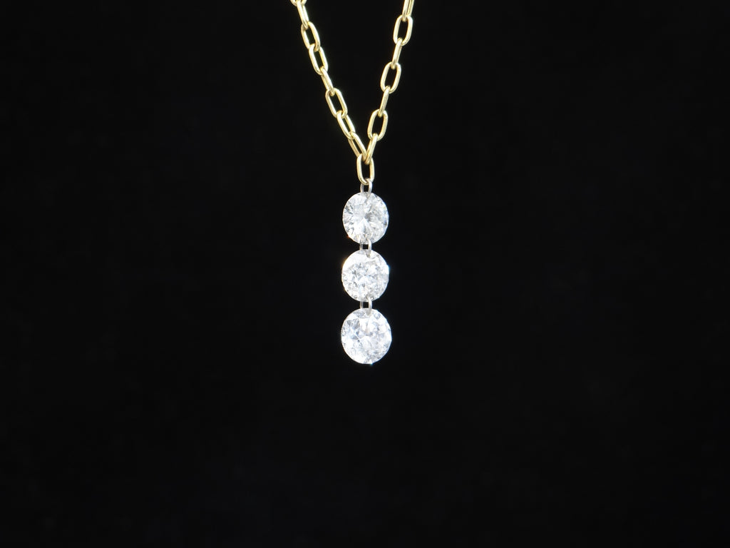 3 Stone Diamond Necklace