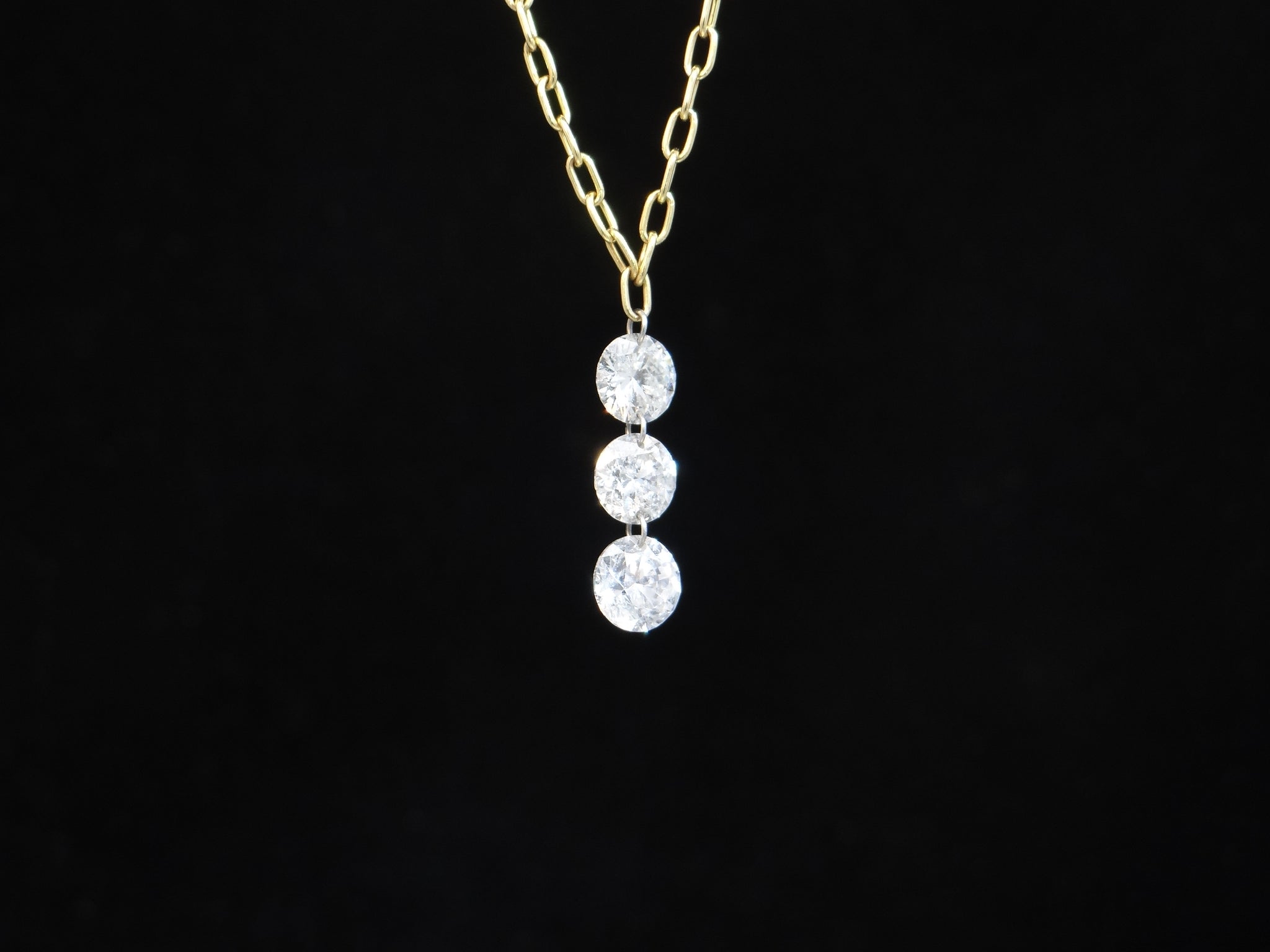 3 Stone Diamond Necklace