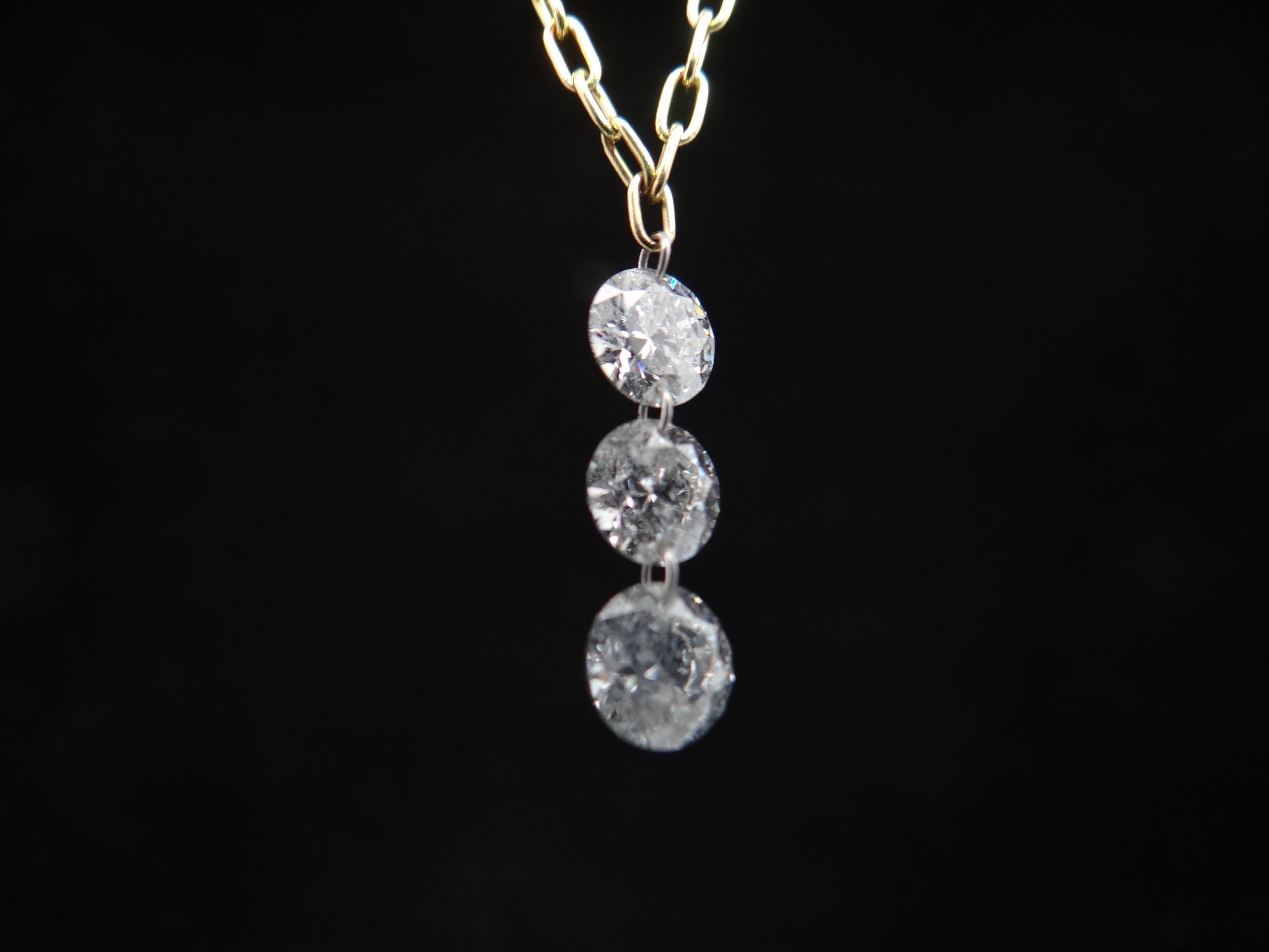3 Stone Diamond Necklace