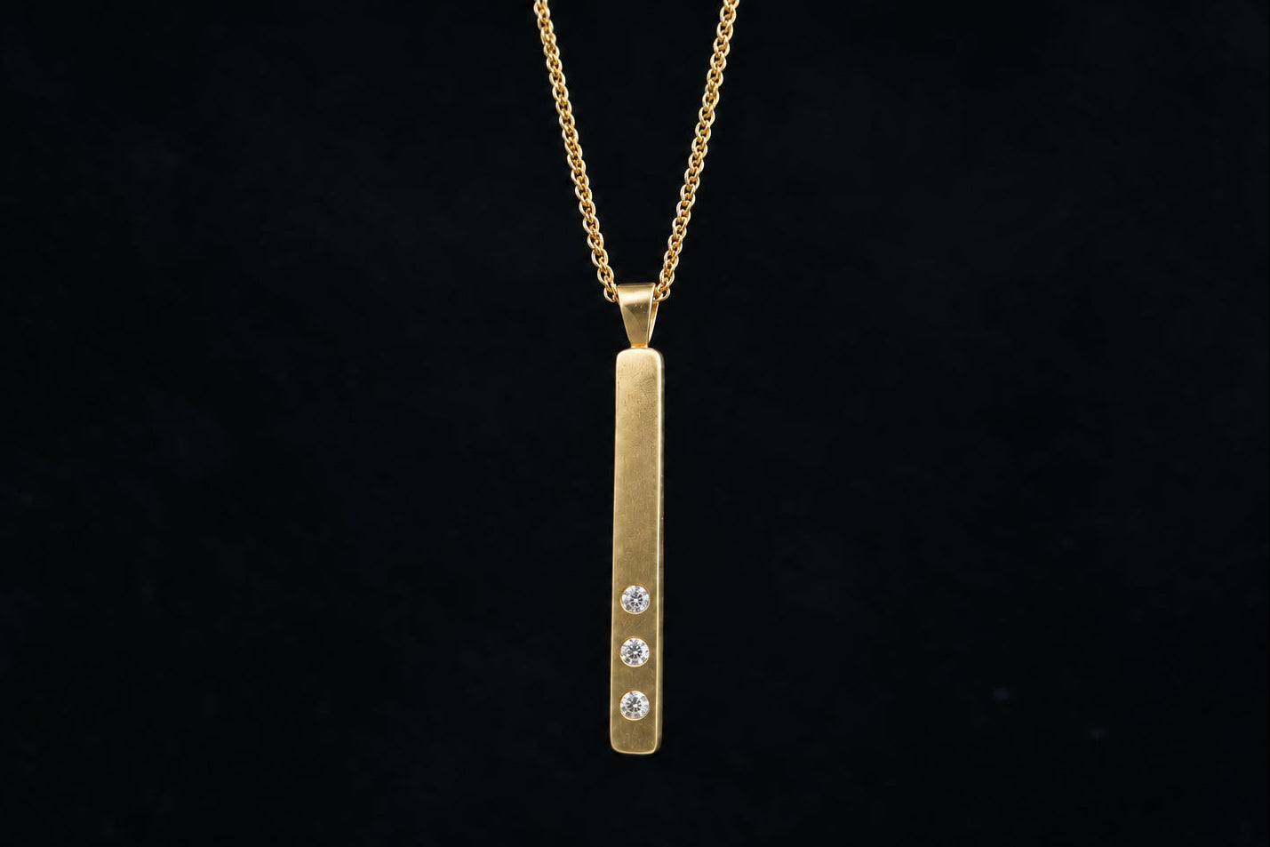 Bar Pendant Necklace with Diamond Accents