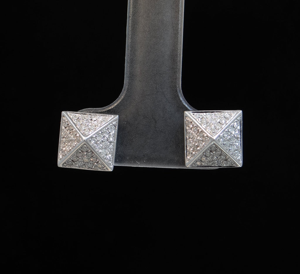 Pyramid Shaped Diamond Studs