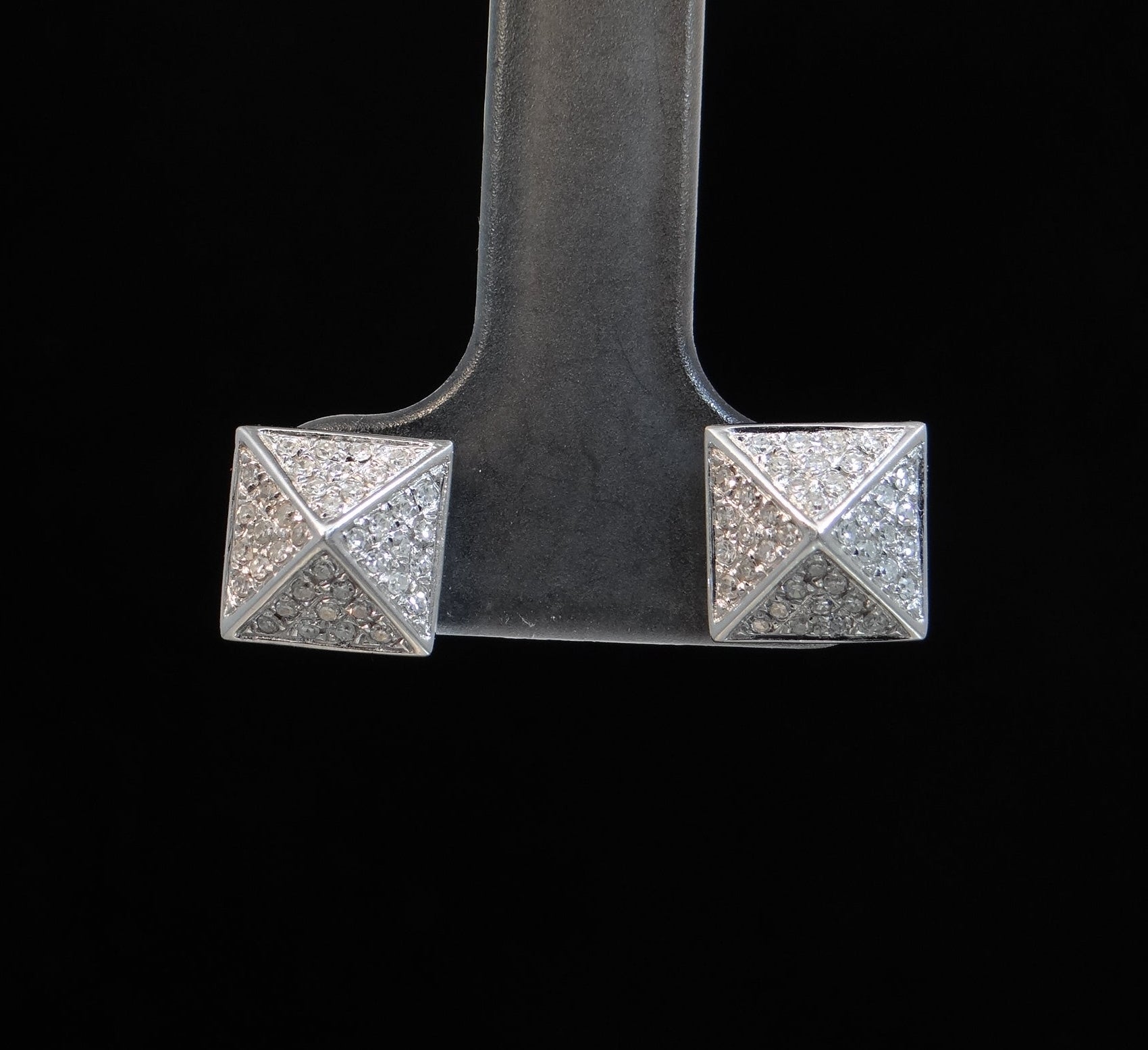 Pyramid Shaped Diamond Studs