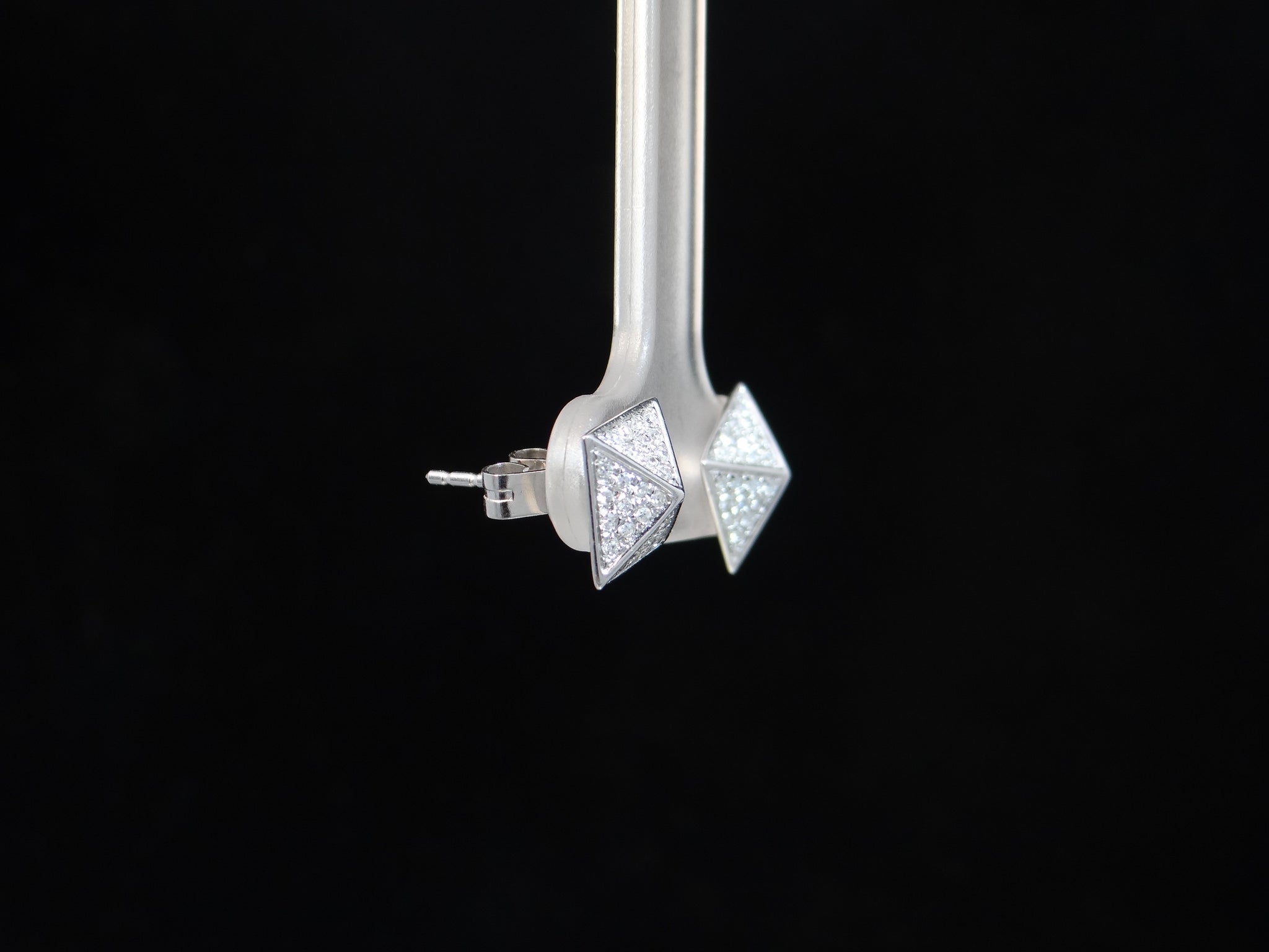 Pyramid Shaped Diamond Studs