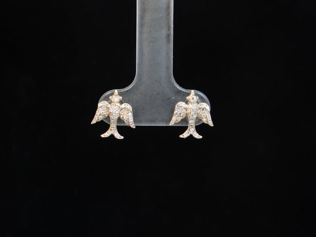 Diamond Bird Stud Earrings