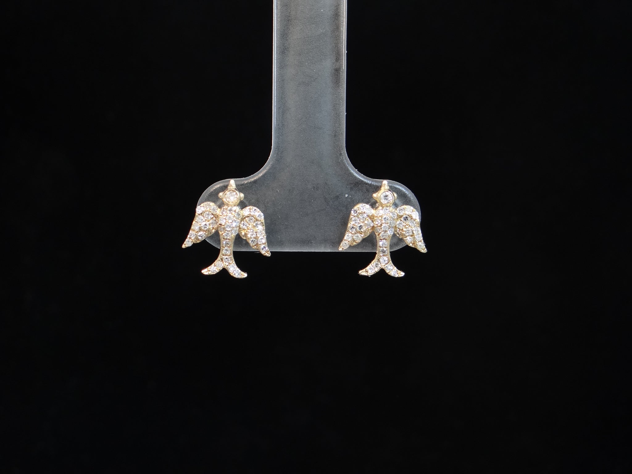 Diamond Bird Stud Earrings