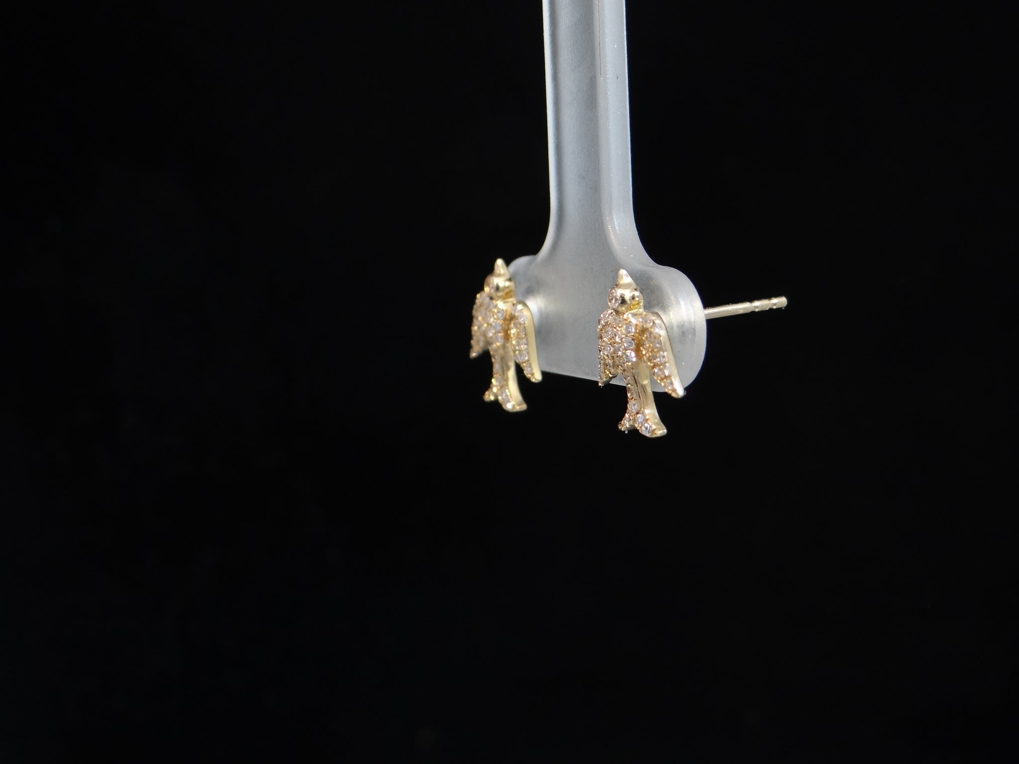 Diamond Bird Stud Earrings