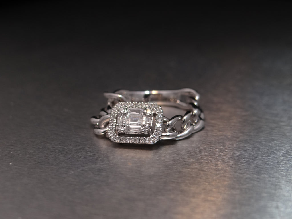 Diamond and Cuban Link Ring